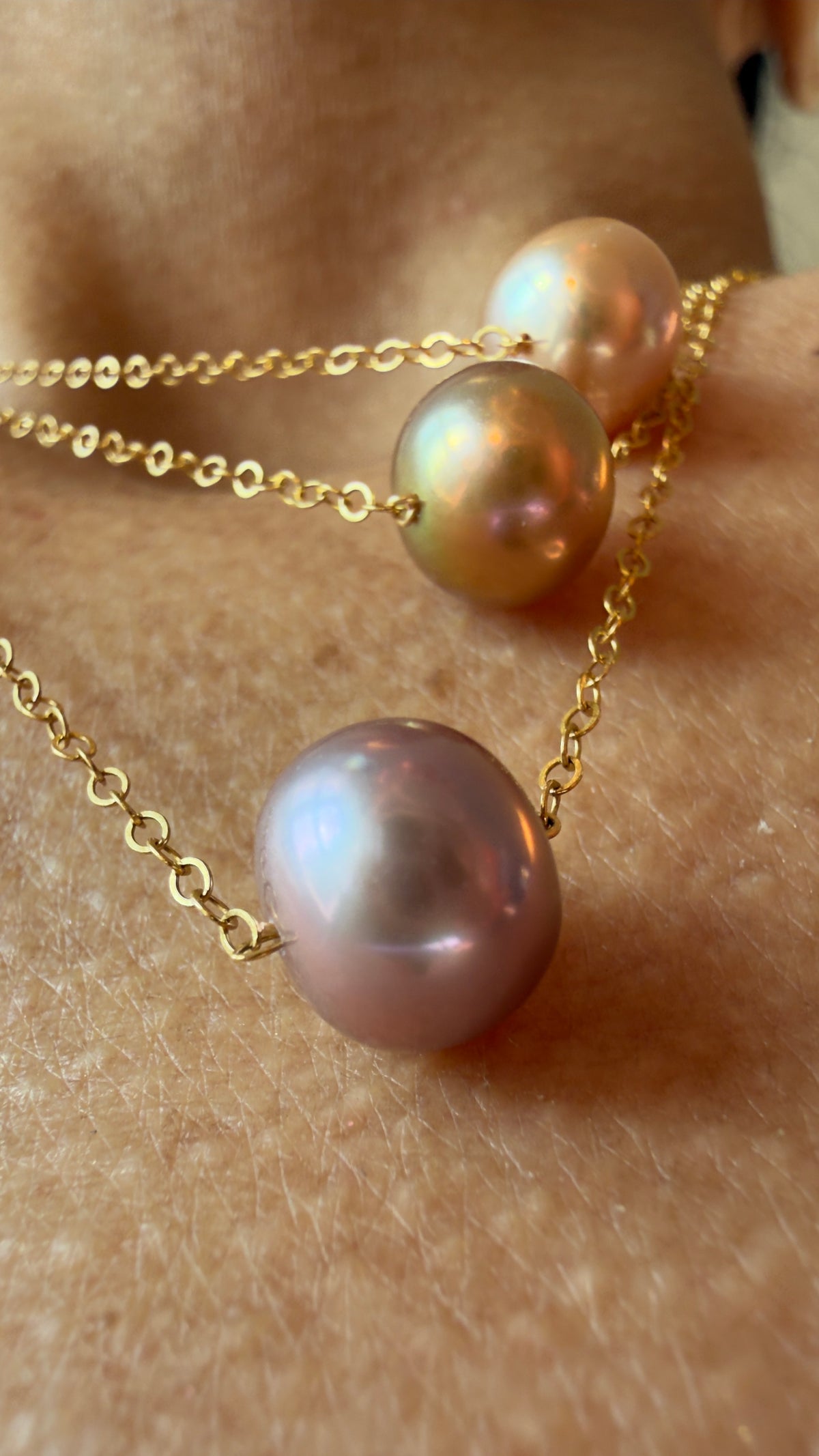 Duas – Kette mit zwei Süßwasserperlen, 14K Gold Filled