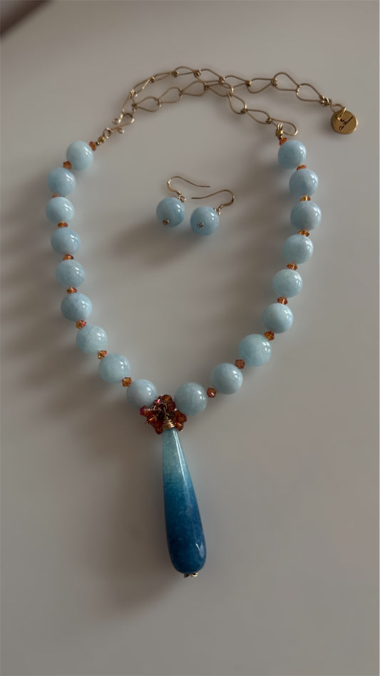 Aquamarin-Set „Clara“ – Schmuck mit Energie und Stil