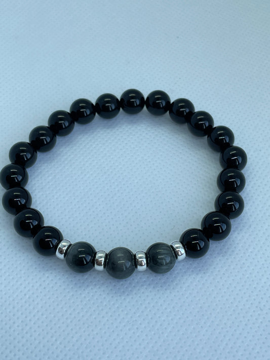 Onyx-Falkenauge Armband
